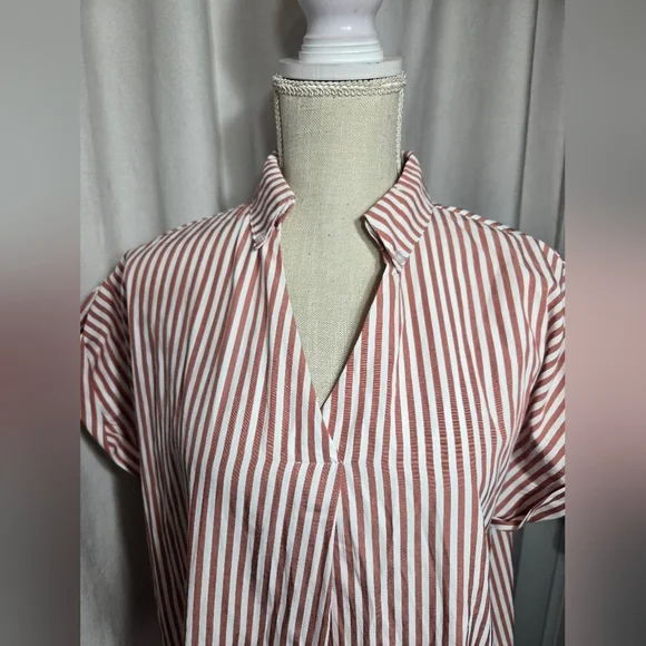 Solution Striped Collar Mini Dress Sz Small - Picture 10 of 10